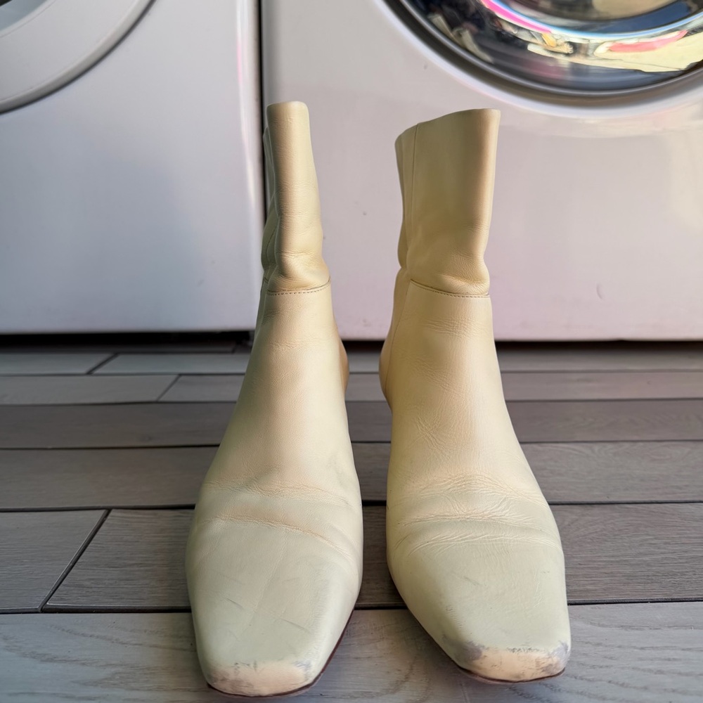 Reformation Ramona Cream Ankle Booties - Picture 3 of 12